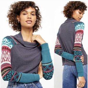 Free people prism fair isle sweater small